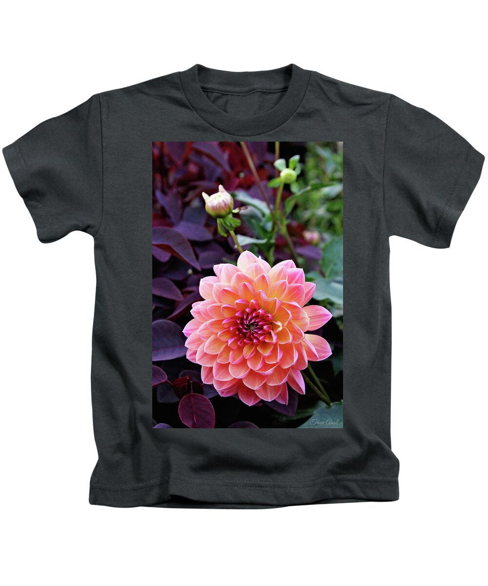 Dahlia Kids T-Shirt featuring the photograph Beautiful Dahlia by Trina Ansel