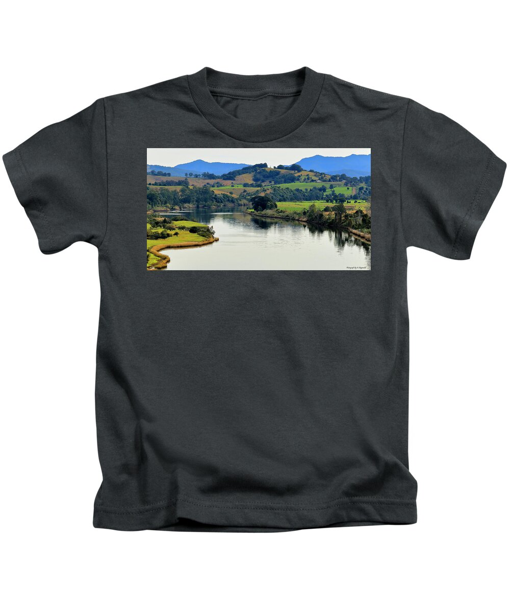 Manning River Taree Australia Kids T-Shirt featuring the photograph Beautiful Manning River 06663. by Kevin Chippindall