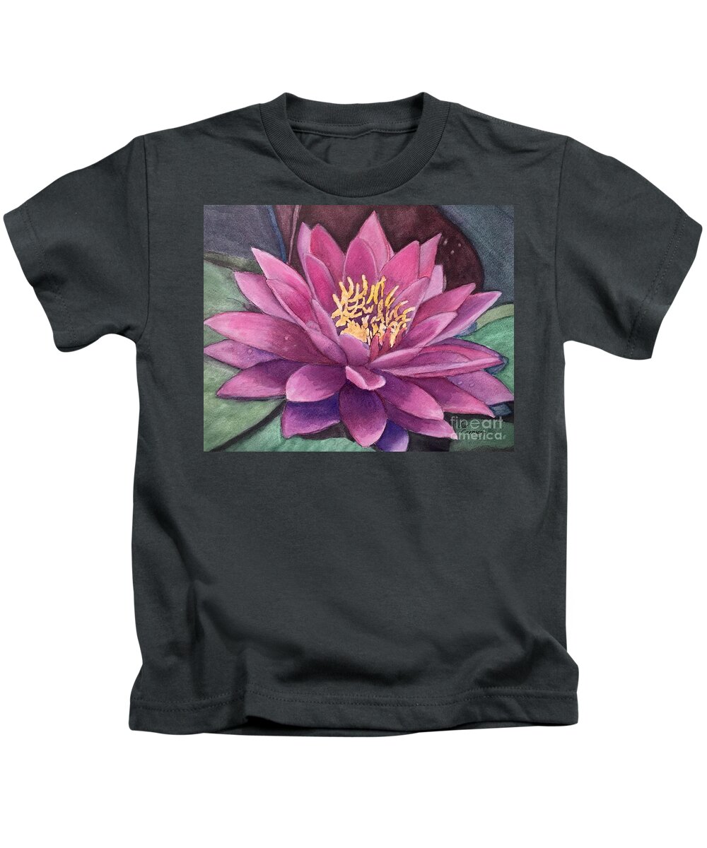 Flower Kids T-Shirt featuring the painting Beautiful Water Lily by Sue Carmony