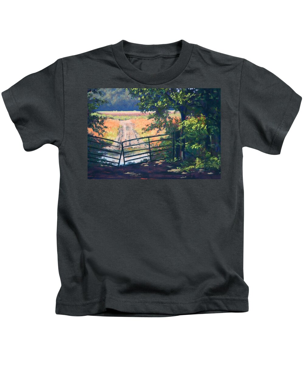 Landscape Kids T-Shirt featuring the pastel Beyond the Gate by Diana Colgate