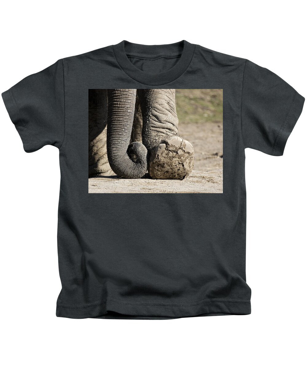 Elephant Kids T-Shirt featuring the photograph Bigfoot by Deborah Penland