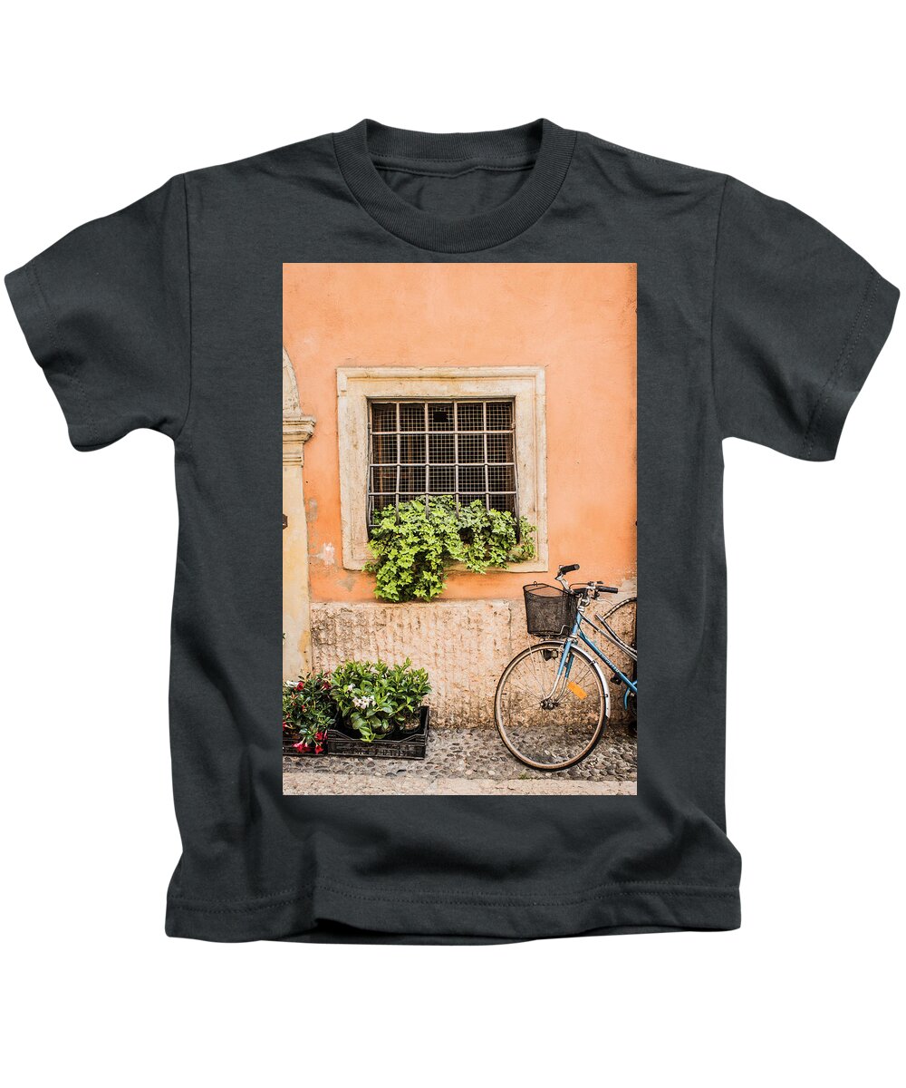 Italy Kids T-Shirt featuring the photograph Bike in Verona by Lisa Lemmons-Powers