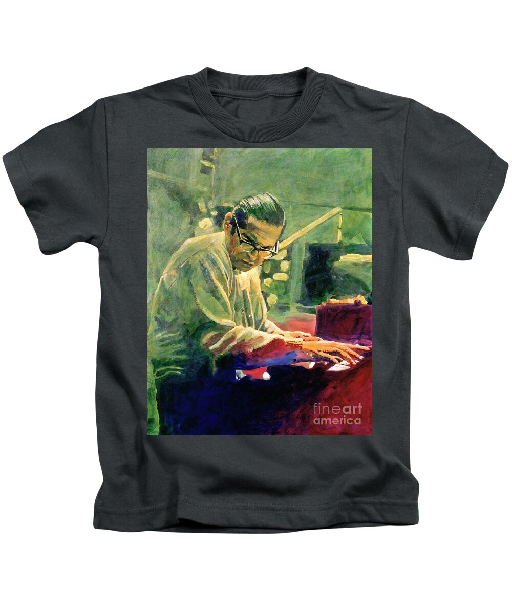 Bill Evans Kids T-Shirt featuring the painting Bill Evans Quintessence by David Lloyd Glover