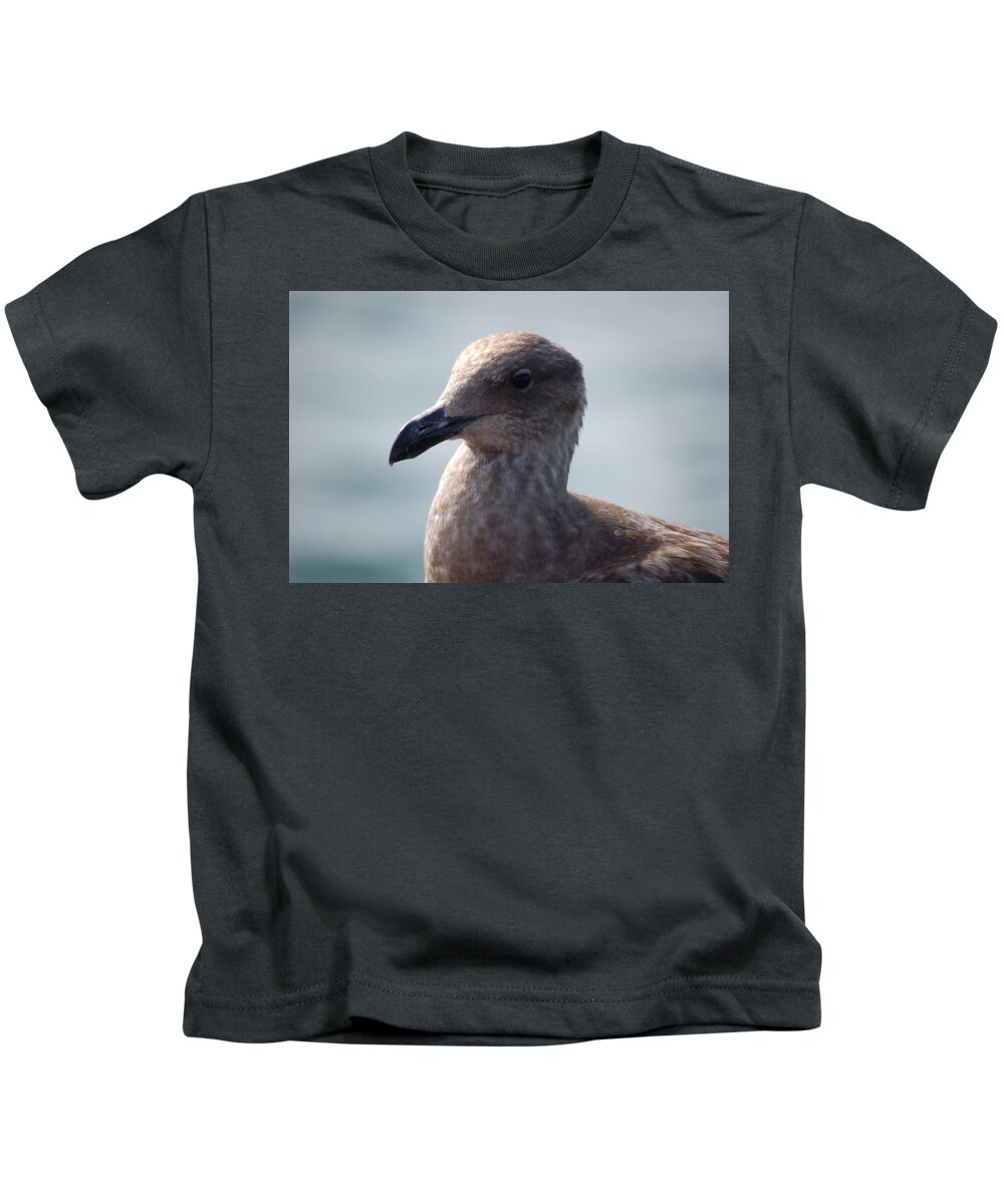 California Gull Kids T-Shirt featuring the photograph Bird portrait by Maria Aduke Alabi
