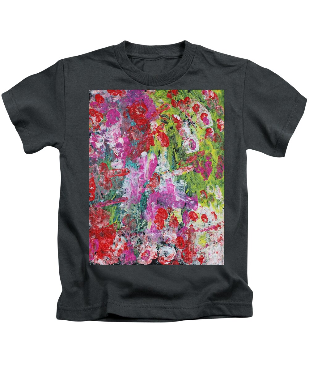 Colors Of Bliss Contentment Delight Elation Enjoyment Euphoria Exhilaration Jubilation Laughter Optimism  Peace Of Mind Pleasure Prosperity Well-being Beatitude Blessedness Cheer Cheerfulness Content Kids T-Shirt featuring the painting Bliss by Sarahleah Hankes