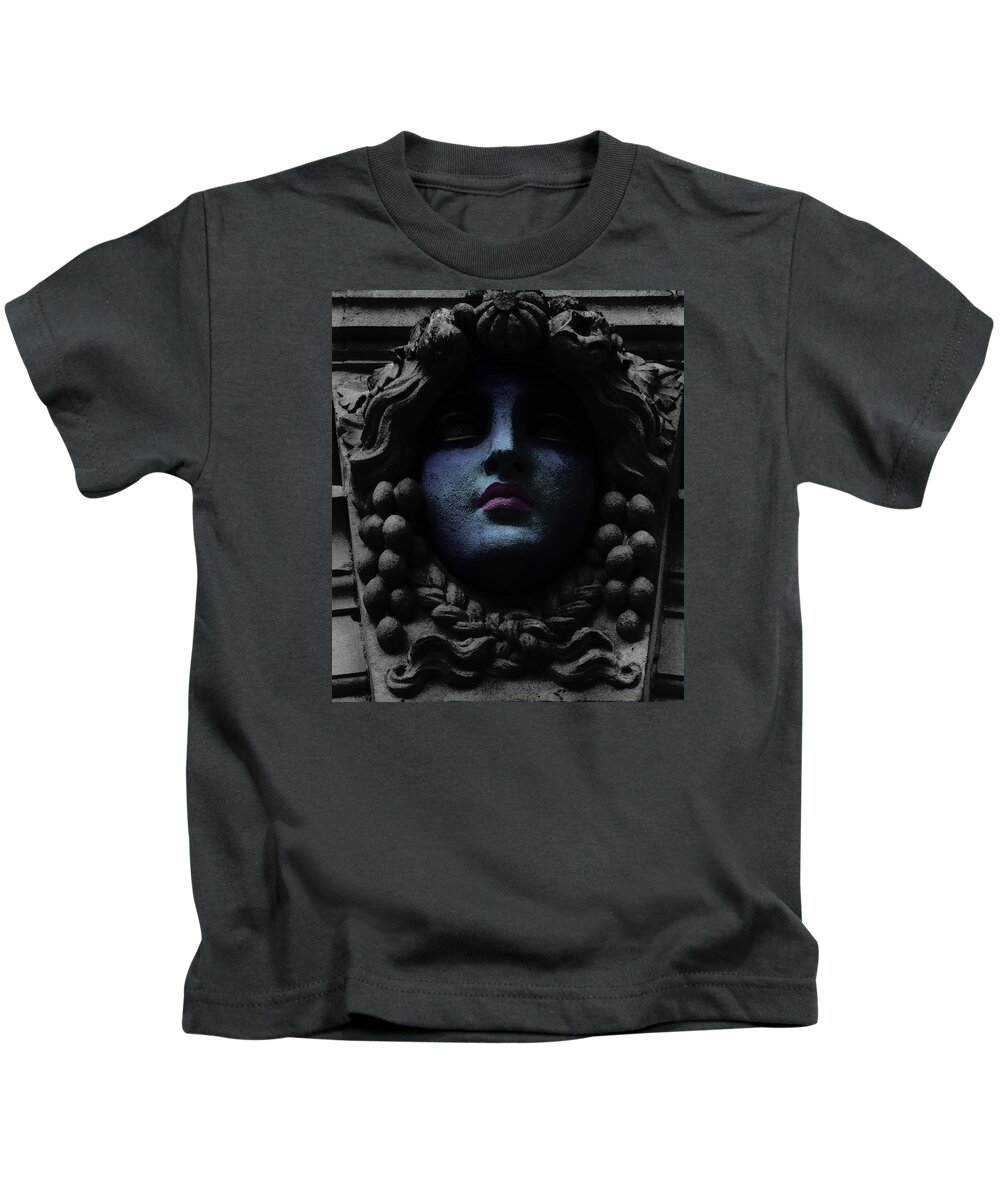 Kensignton Kids T-Shirt featuring the photograph Blue face by Emme Pons