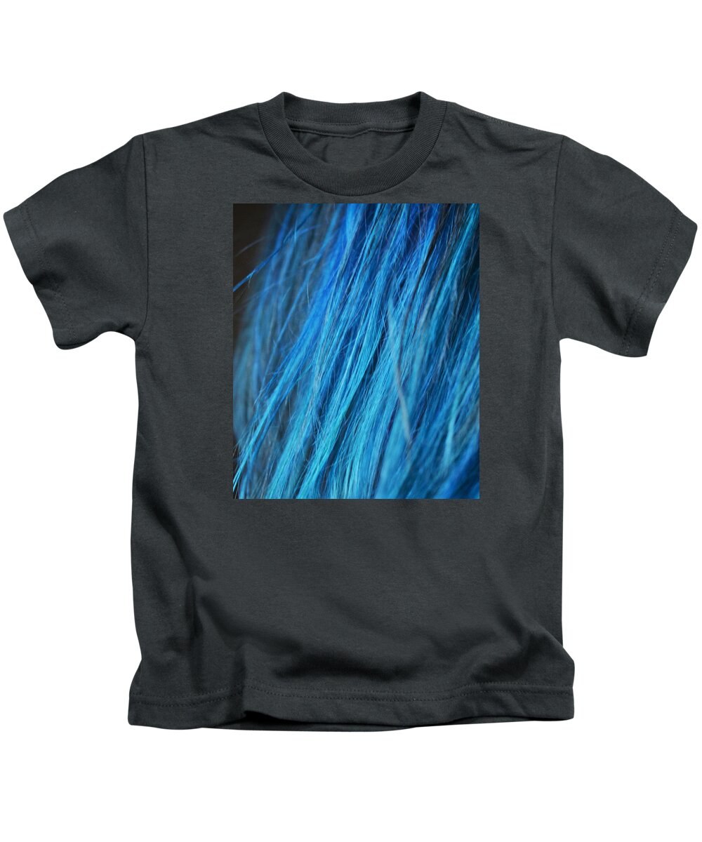 Blue Hair Kids T-Shirt featuring the photograph Blue Hair by Marianna Mills