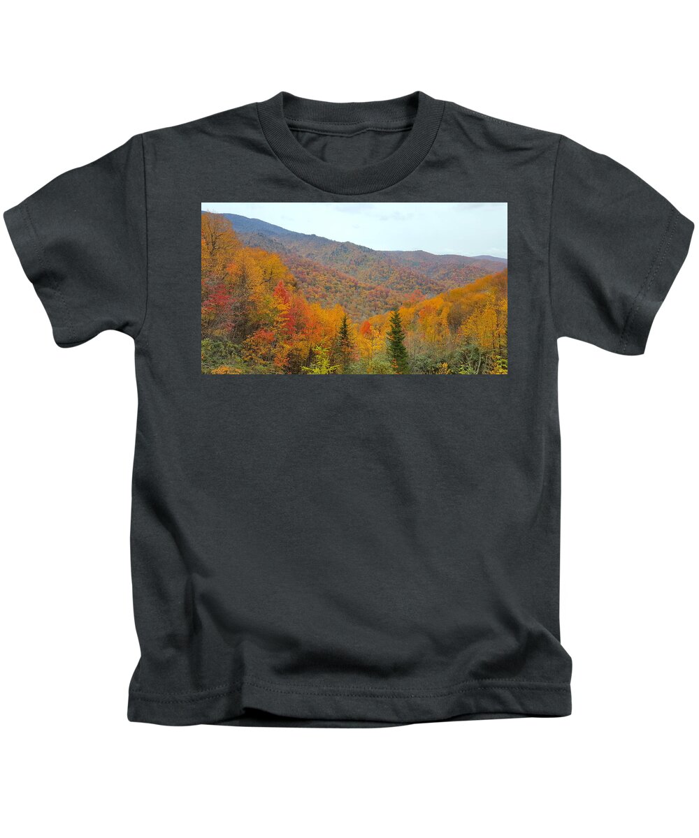 Autumn Kids T-Shirt featuring the photograph Blue Ridge Autumn by Brenda Stevens Fanning