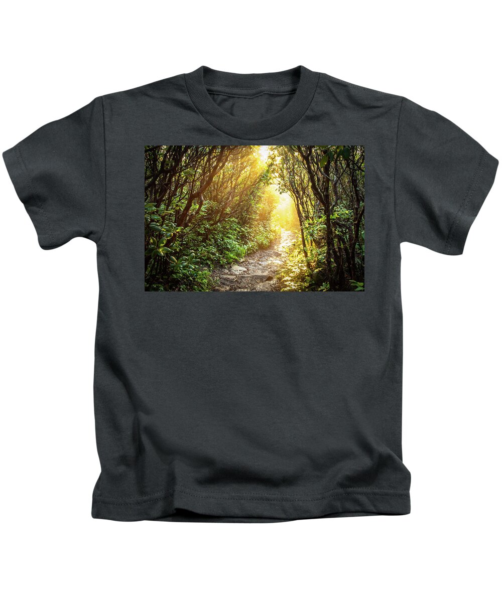 Landscape Kids T-Shirt featuring the photograph Blue Ridge Mountains NC A Light To My Path by Robert Stephens