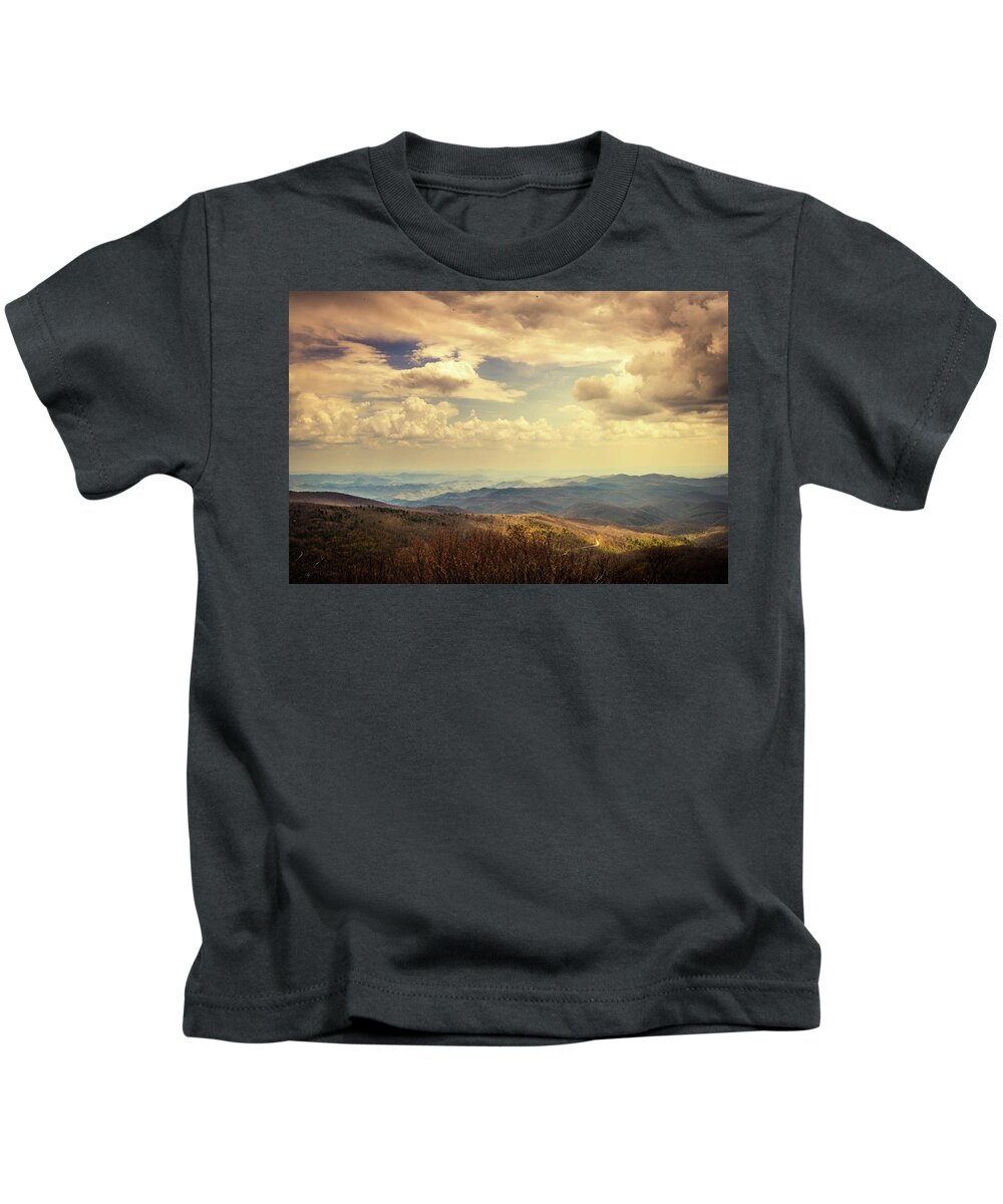 Blue Ridge Parkway Kids T-Shirt featuring the photograph Blue Ridge Parkway by Cynthia Wolfe