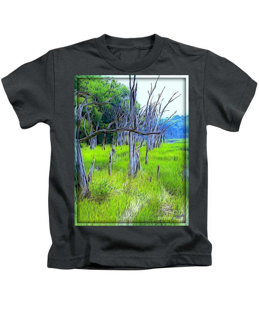 Tree Kids T-Shirt featuring the photograph Blue Trees by Leslie Revels