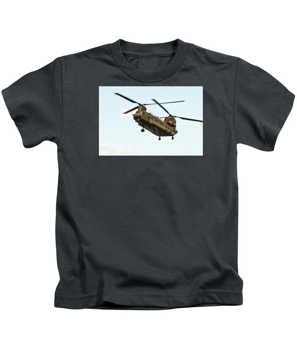Chinook Kids T-Shirt featuring the photograph Boeing CH-47 Chinook Helicopter. by John Paul Cullen