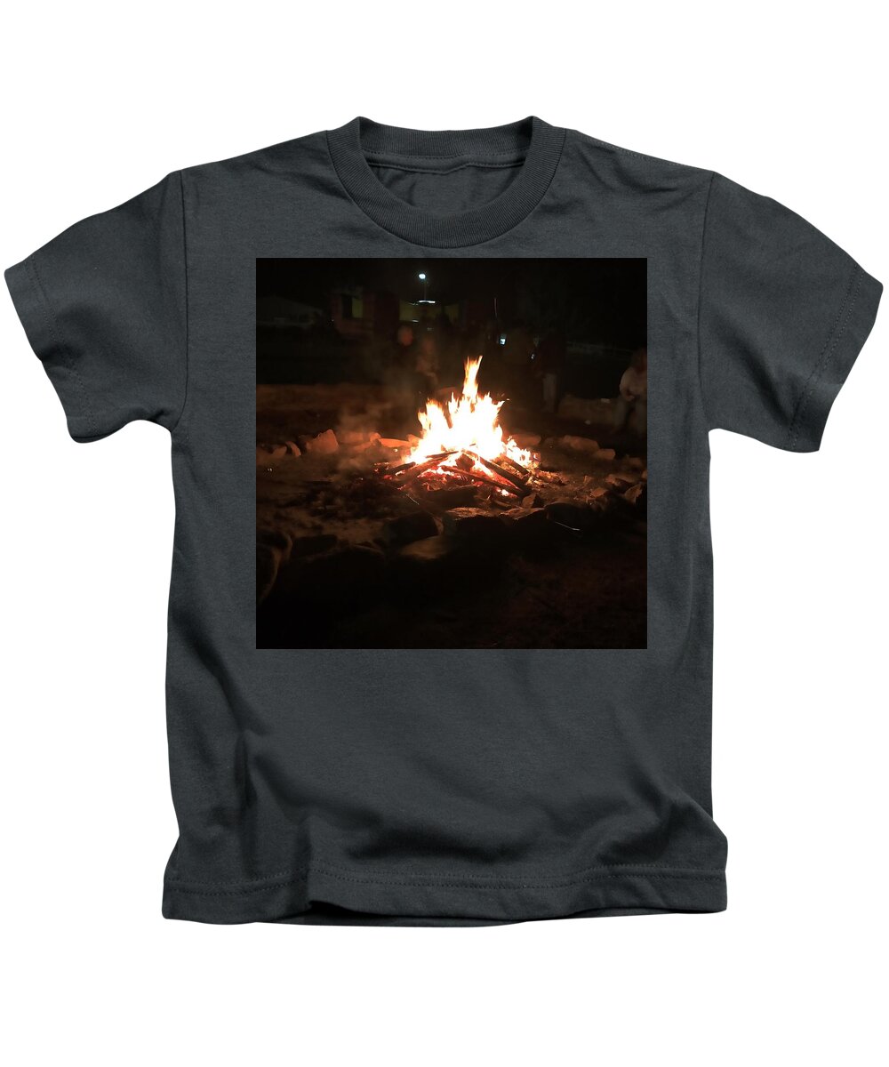 Bonfire Kids T-Shirt featuring the photograph Bonfire by Chris Montcalmo