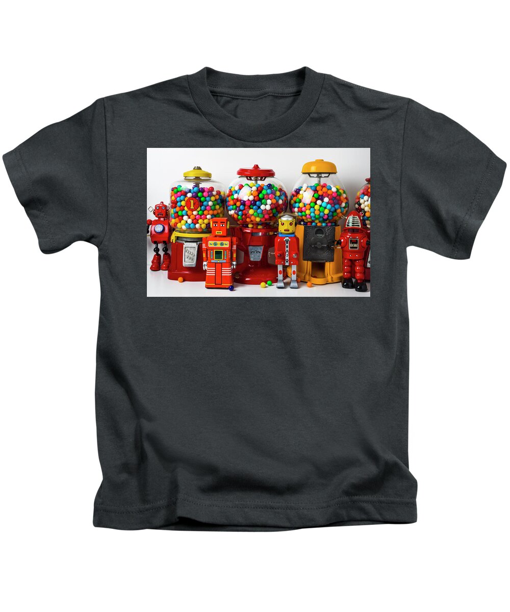 Bubblegum Machine Gum Kids T-Shirt featuring the photograph Bots And Bubblegum Machines by Garry Gay