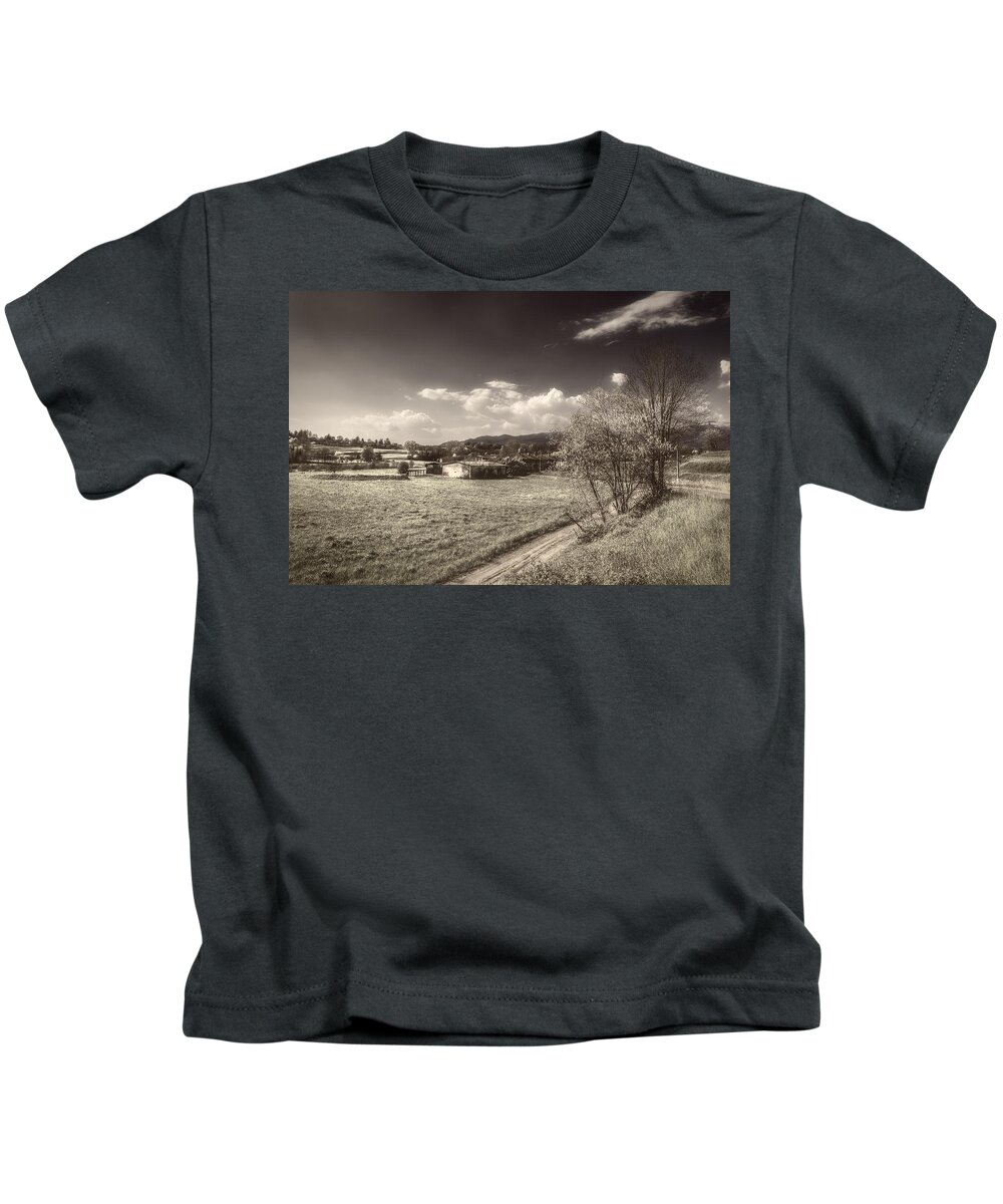 Color Efex Pro Kids T-Shirt featuring the photograph Brianza countryscape by Roberto Pagani