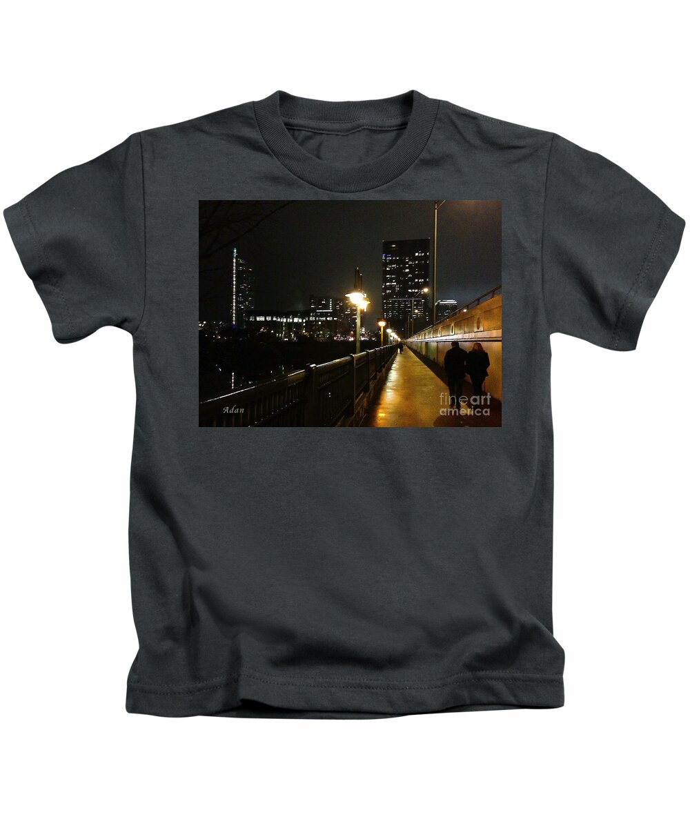 Austin Texas Kids T-Shirt featuring the photograph Bridge into the Night by Felipe Adan Lerma