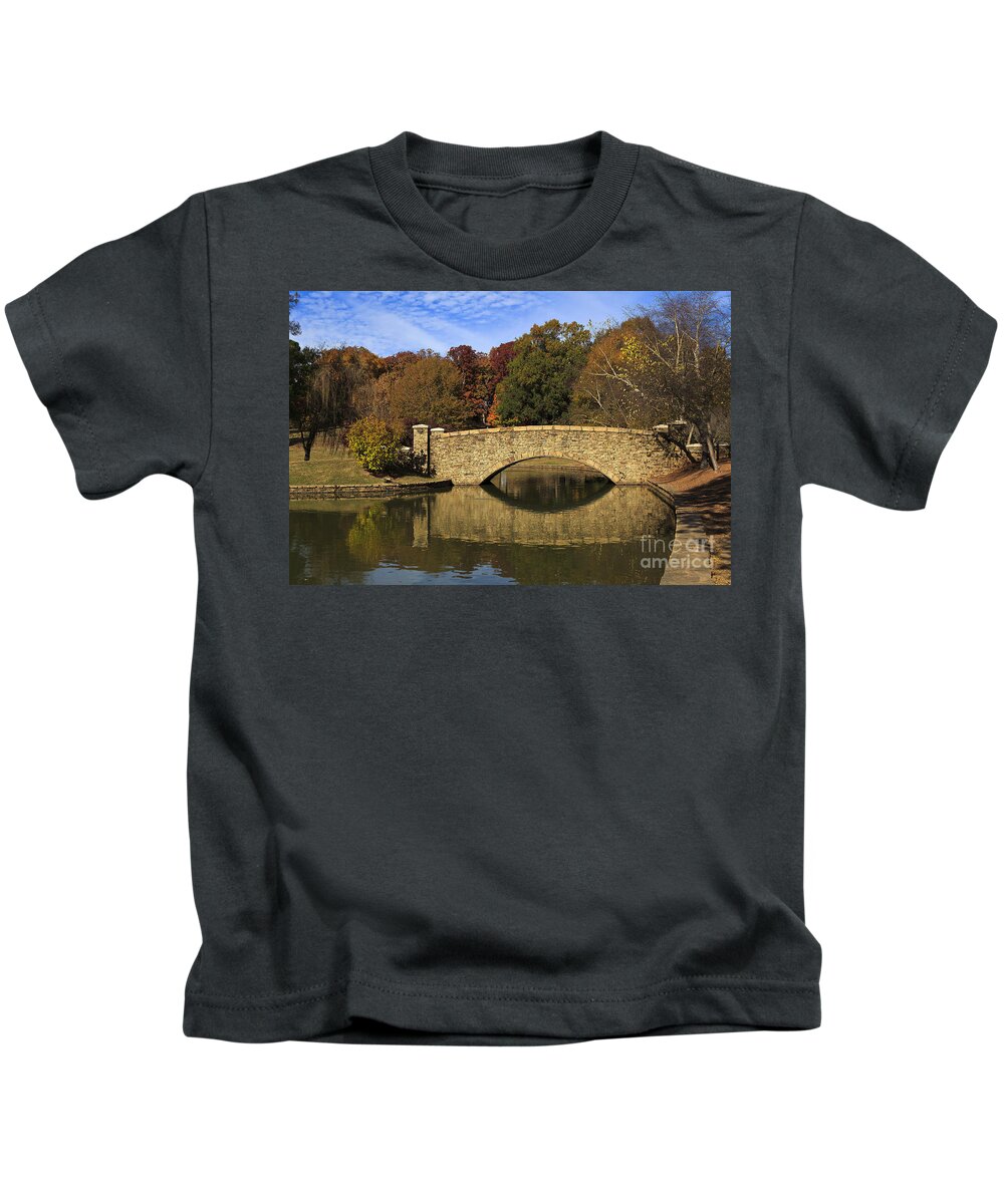 Freedom Kids T-Shirt featuring the photograph Bridge Reflection by Jill Lang