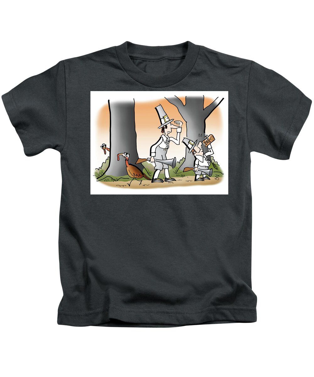 Thanksgiving Kids T-Shirt featuring the digital art Bright Thanksgiving by Mark Armstrong