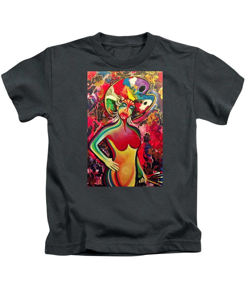 Art Kids T-Shirt featuring the painting Bring It by Tracy McDurmon