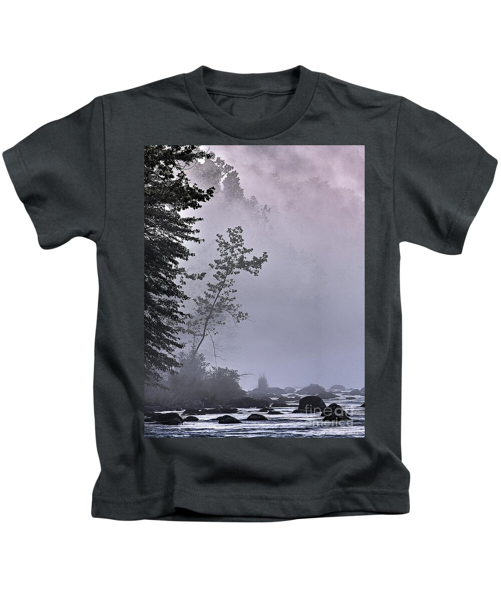 Fog Kids T-Shirt featuring the photograph Brooding River by Tom Cameron