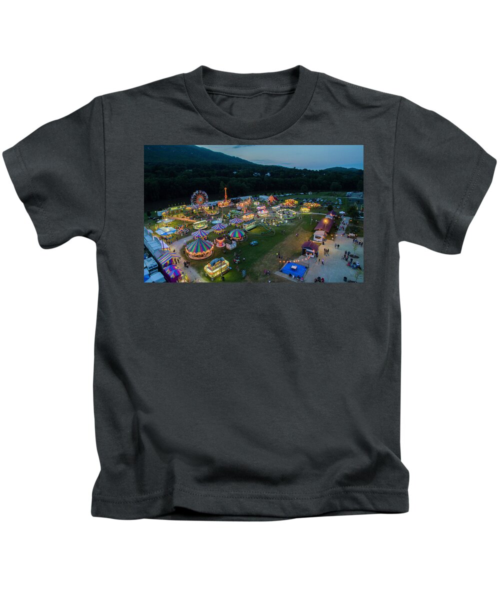 Buchanan Kids T-Shirt featuring the photograph Buchanan Carnival Sunset by Star City SkyCams
