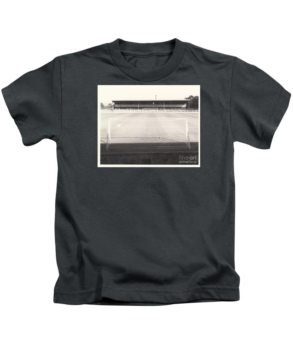  Kids T-Shirt featuring the photograph Bury - Gigg Lane - West End Manchester Road 1 - 1969 by Legendary Football Grounds