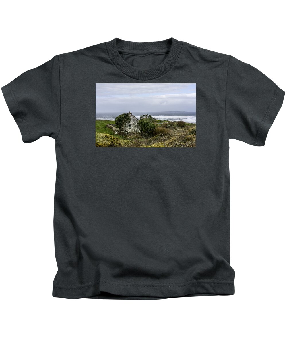 Original Kids T-Shirt featuring the photograph Cabin on the Irish west Coast near Dooling, Ireland by WAZgriffin Digital