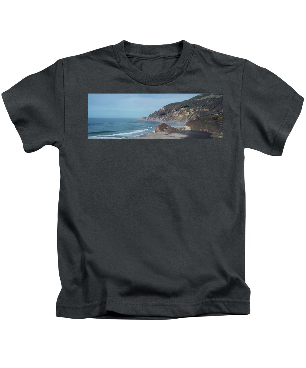 California Kids T-Shirt featuring the photograph California Coast Panorama by Steve Gadomski