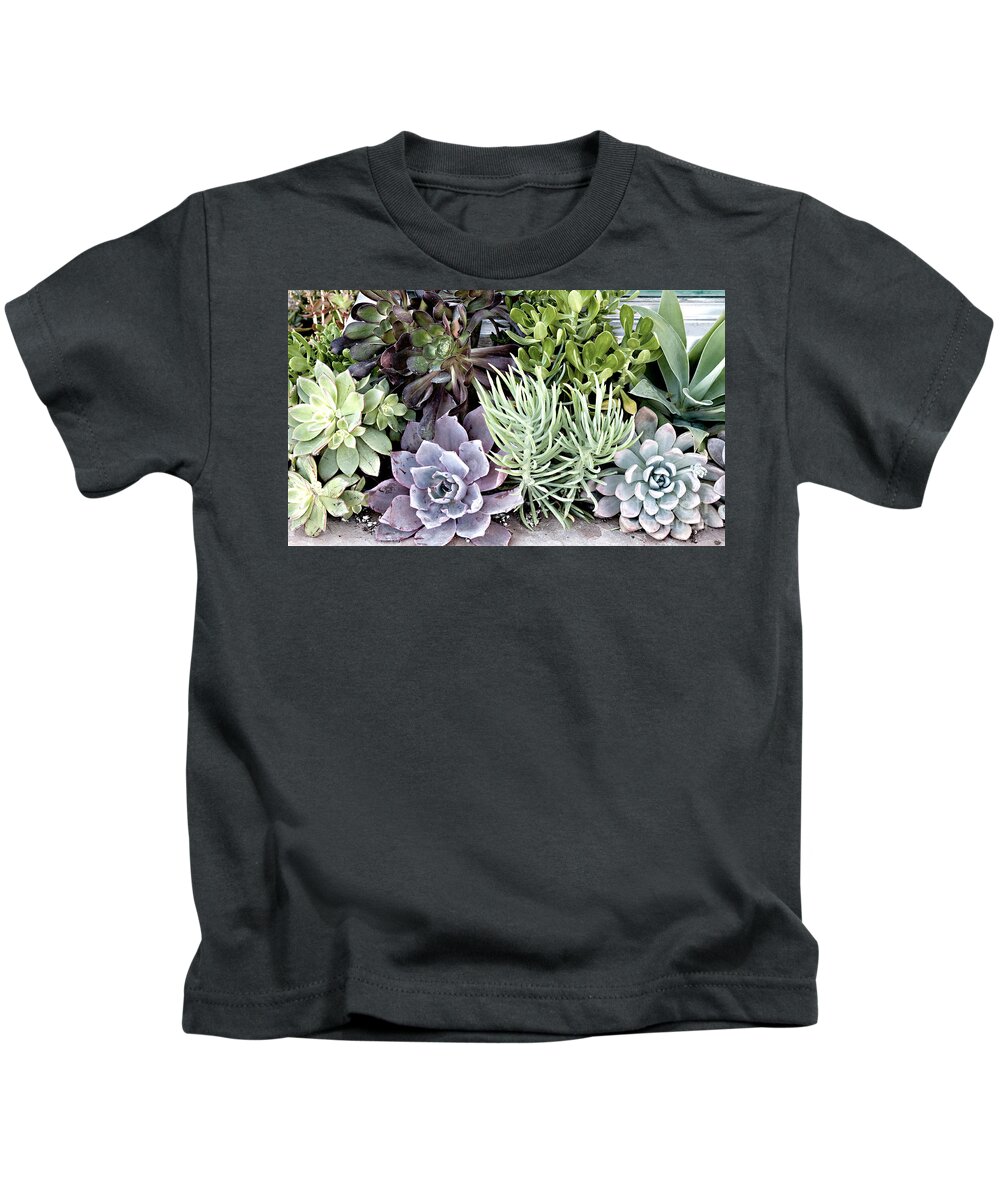 Garden Kids T-Shirt featuring the photograph California Mini Dessert Garden by Sherry Hallemeier