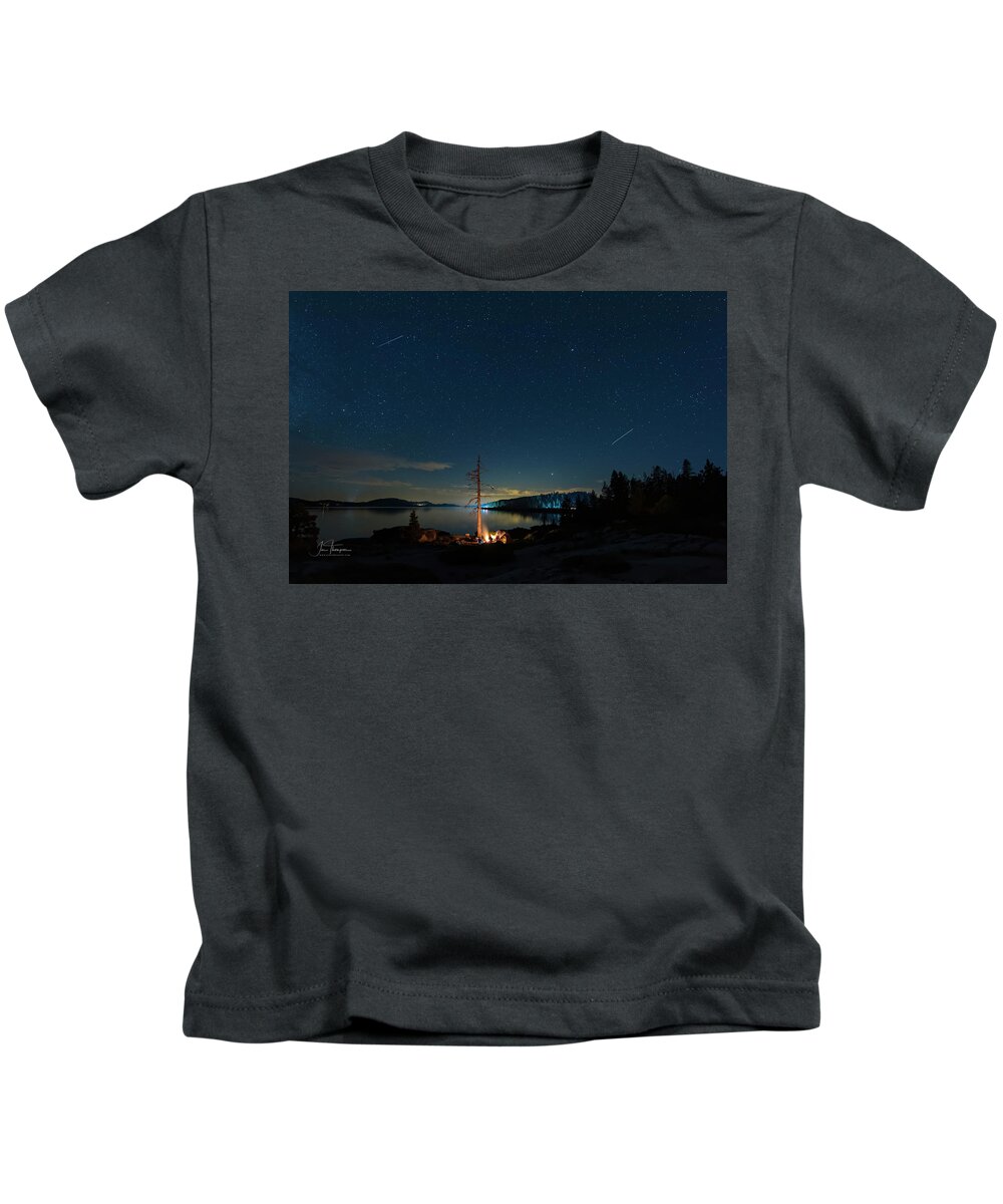 Airplanes Kids T-Shirt featuring the photograph Campfire 1 by Jim Thompson