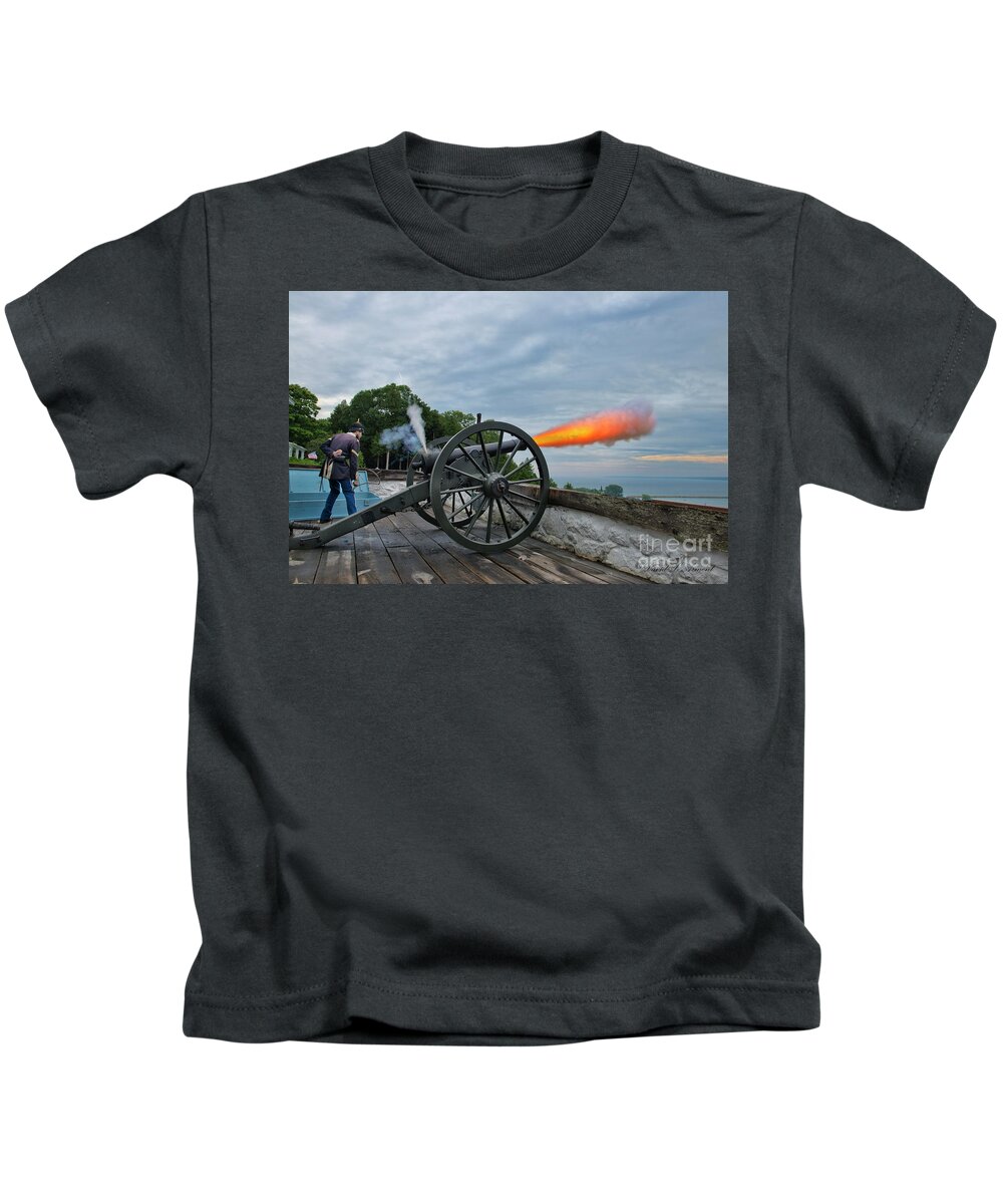 Fire Kids T-Shirt featuring the photograph Cannon Fire by David Arment