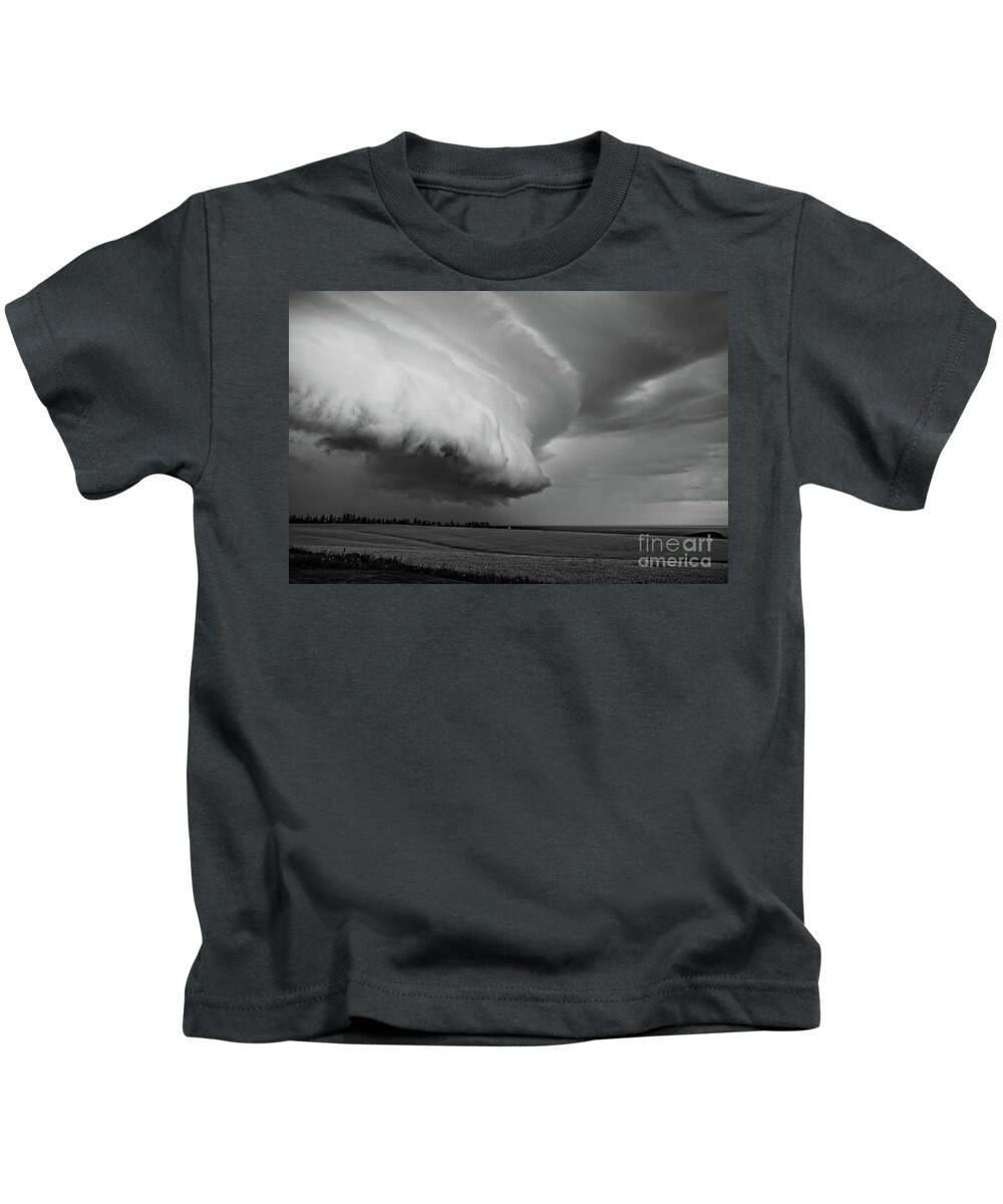 Lighthouse Kids T-Shirt featuring the photograph Cape Tyron Vortex Black and White by Edward Fielding