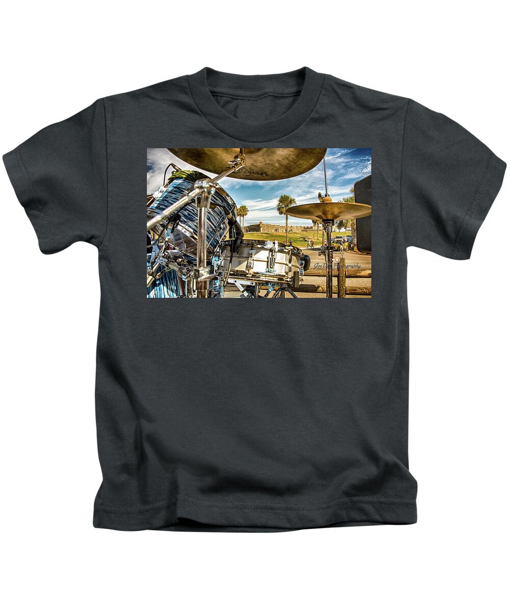  Kids T-Shirt featuring the photograph Castillo Drums by Joseph Desiderio