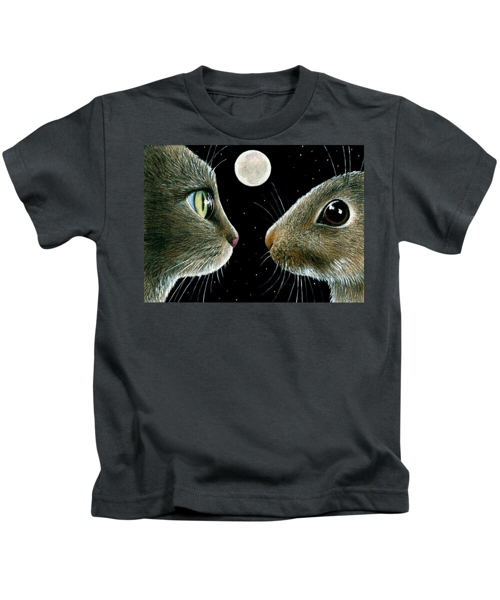 Cat Kids T-Shirt featuring the painting Cat 413 by Lucie Dumas