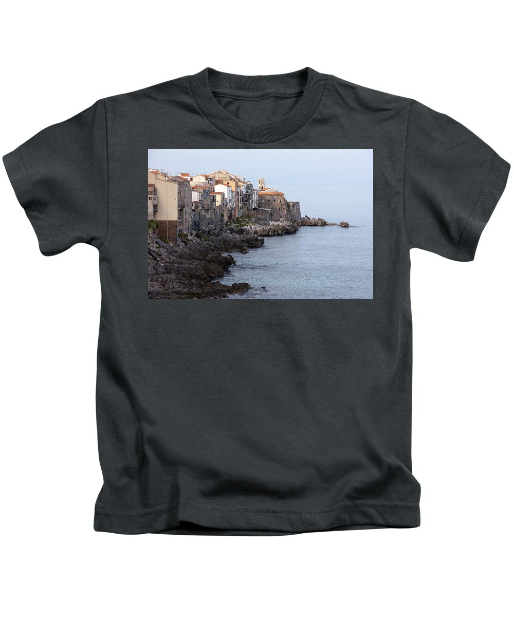 Cefalu Kids T-Shirt featuring the photograph Cefalu, Sicily Italy by Andy Myatt
