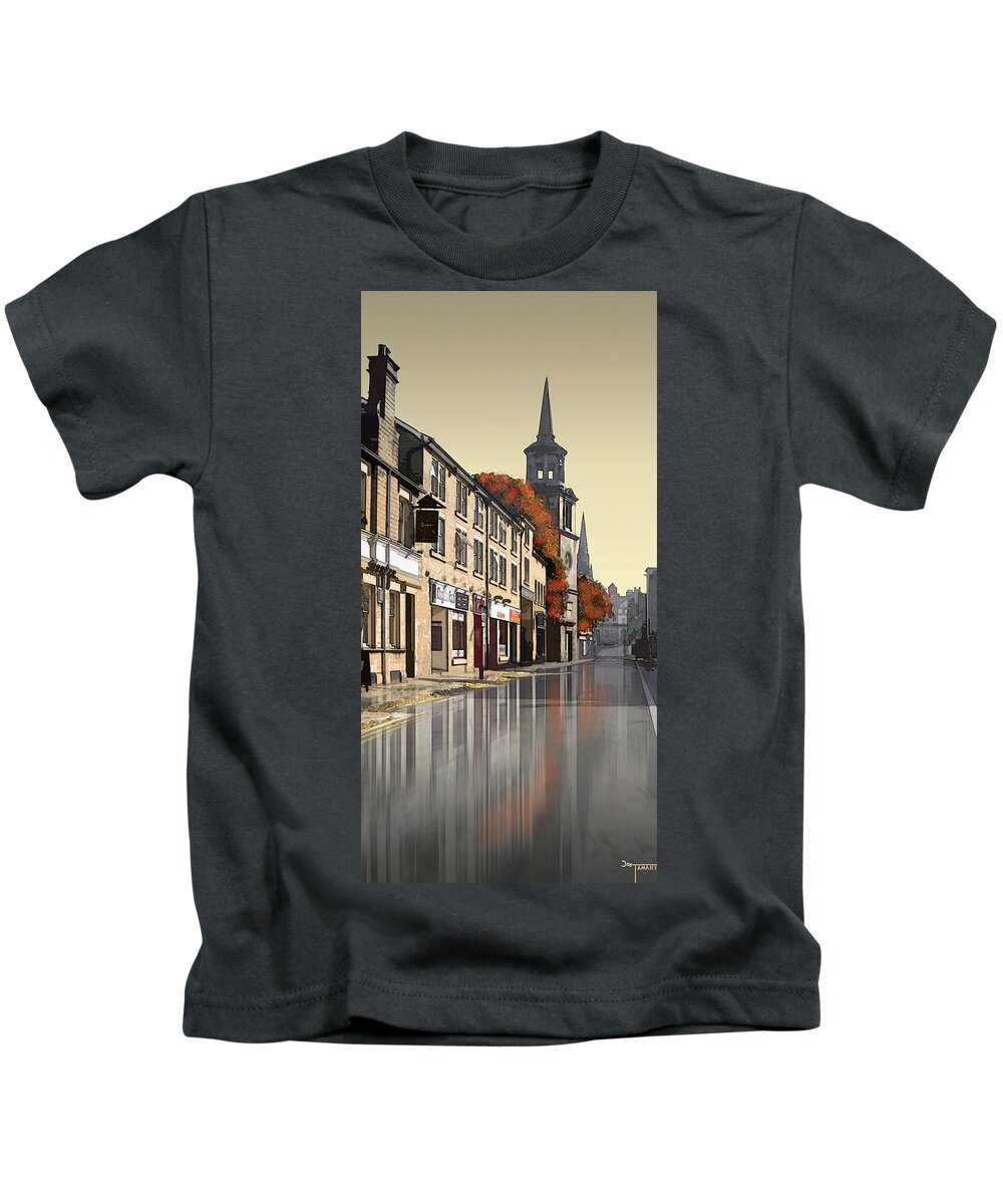 Lancaster Kids T-Shirt featuring the digital art Chapel Street Reflection by Joe Tamassy