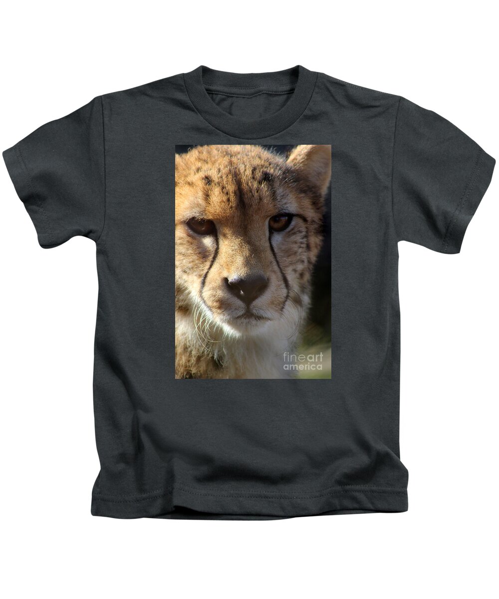 Cheetah Kids T-Shirt featuring the photograph Cheetah by Karen Adams