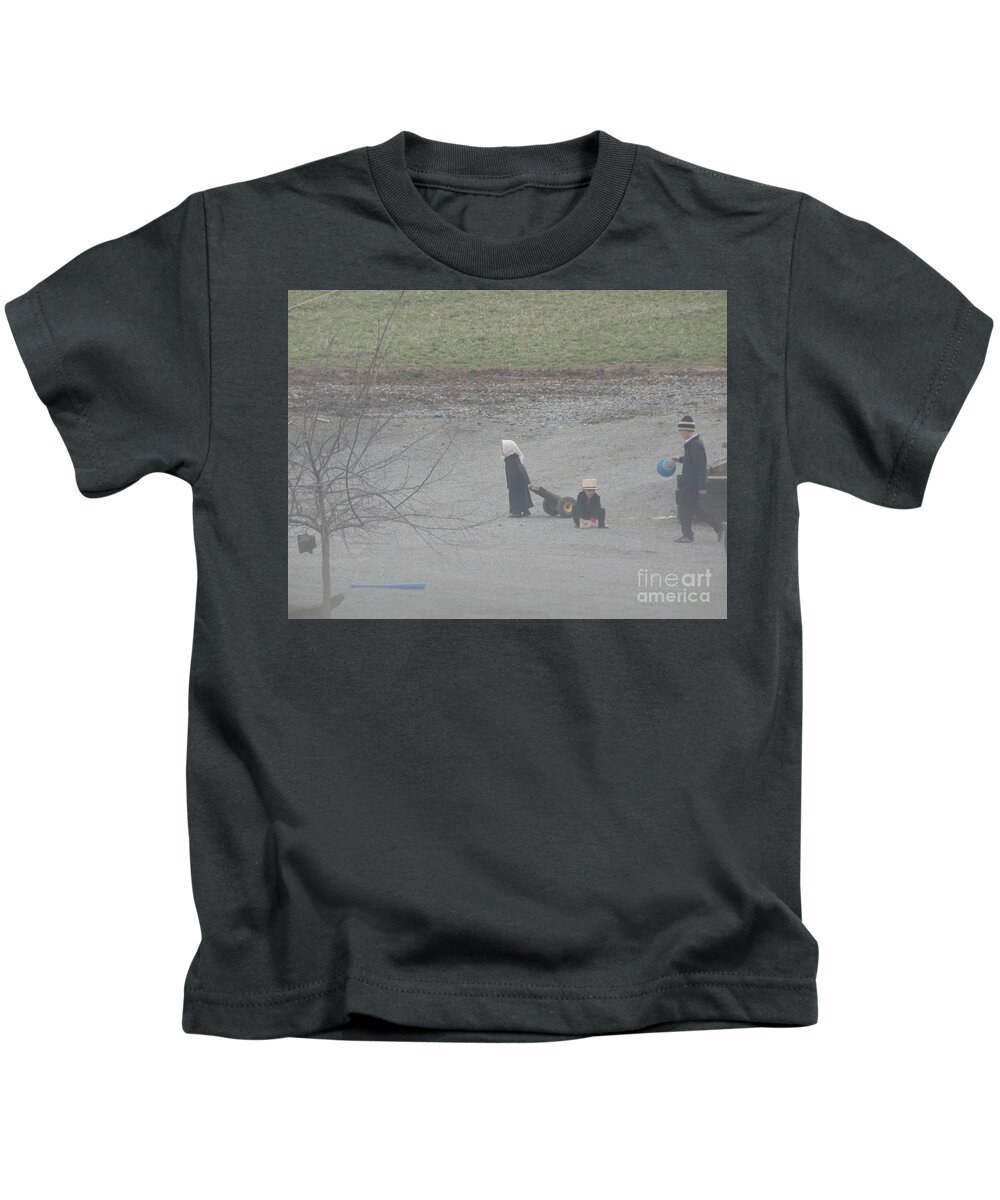 Amish Kids T-Shirt featuring the photograph Children at Play by Christine Clark