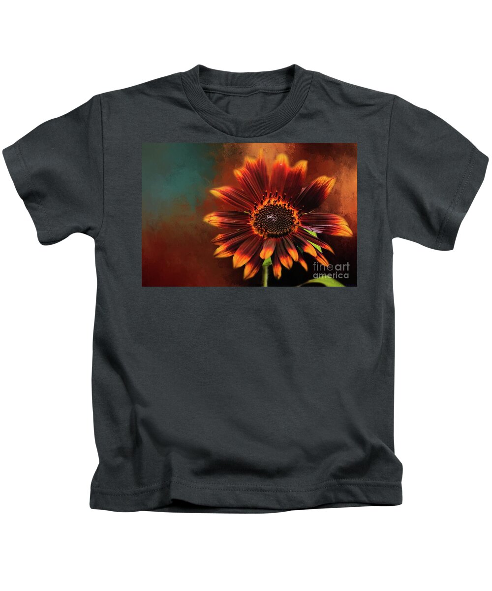 Sunflower Kids T-Shirt featuring the photograph Chocolate Sunflower by Eva Lechner