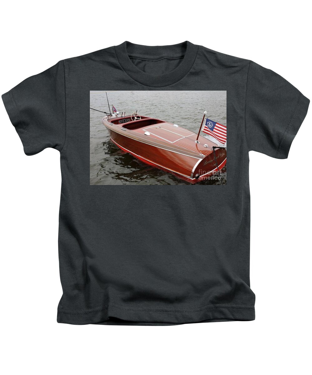 Boat Kids T-Shirt featuring the photograph Barrel Back On Pewaukee by Neil Zimmerman