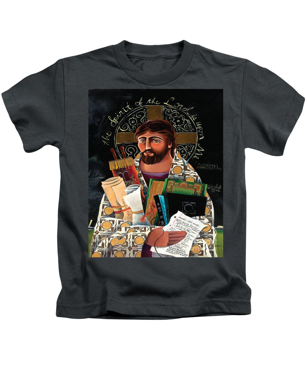 Christ The Teacher Kids T-Shirt featuring the painting Christ the Teacher - MMCTT by Br Mickey McGrath OSFS