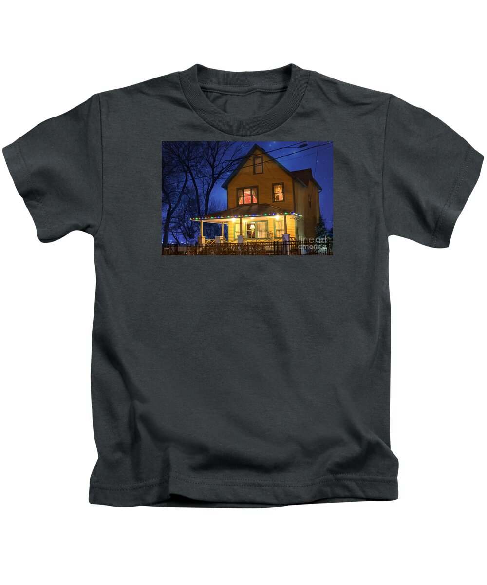 Building Kids T-Shirt featuring the photograph Christmas Story House by Juli Scalzi