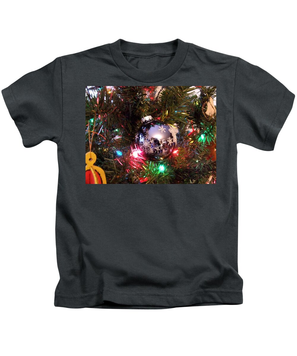  Kids T-Shirt featuring the photograph Christmas Time Snowflake-Greeting Card by Mark Valentine
