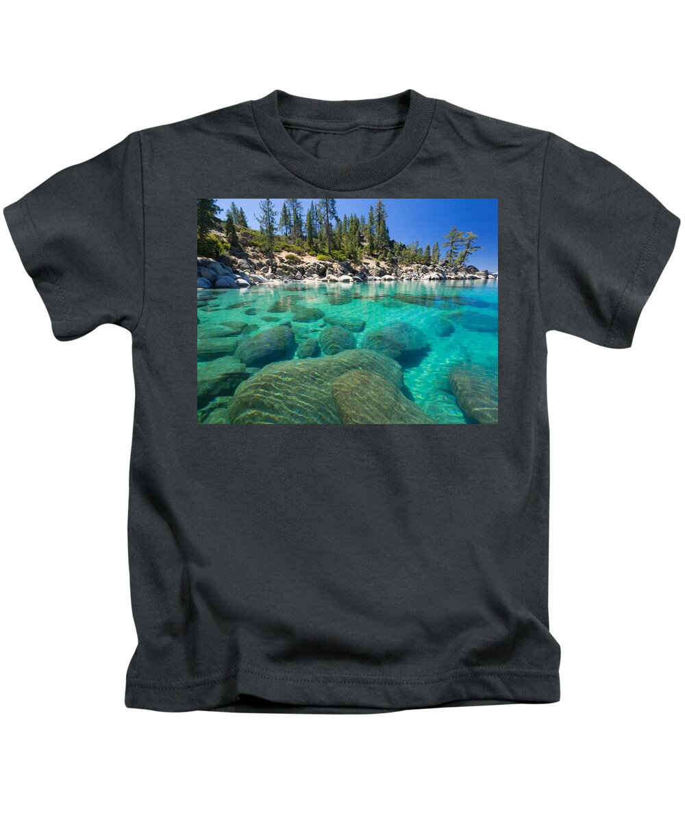Lake Tahoe Sand Harbor Water Kids T-Shirt featuring the photograph Clear Water by Martin Gollery