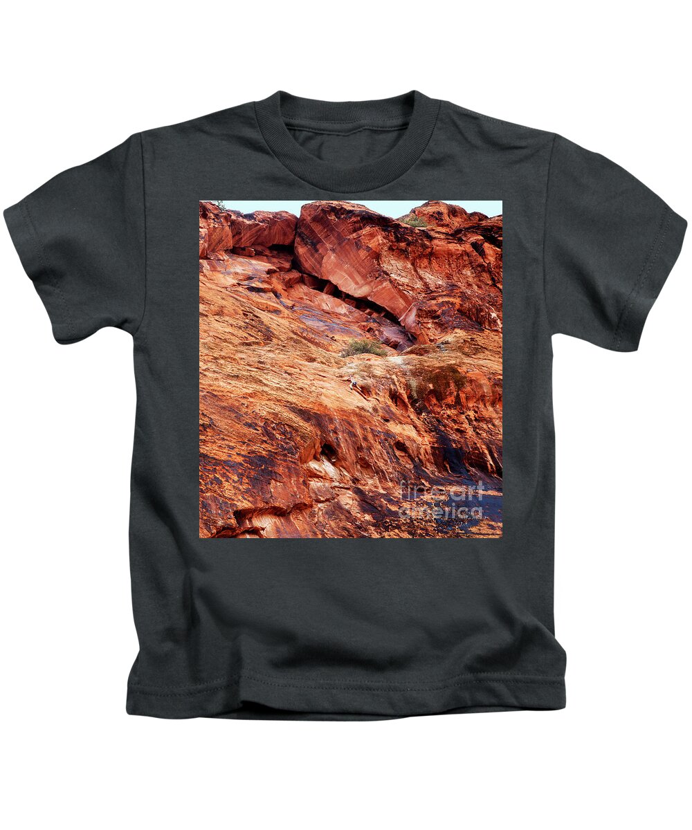 Climbing To The Top Kids T-Shirt featuring the photograph Climbing to the Top by David Millenheft