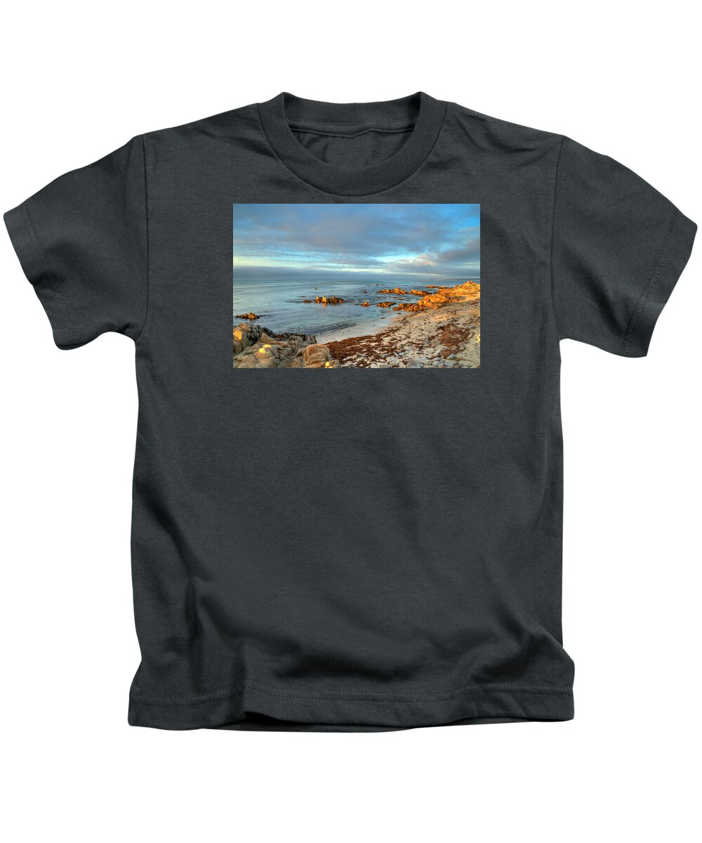 California Kids T-Shirt featuring the photograph Coastal Sunset by Derek Dean