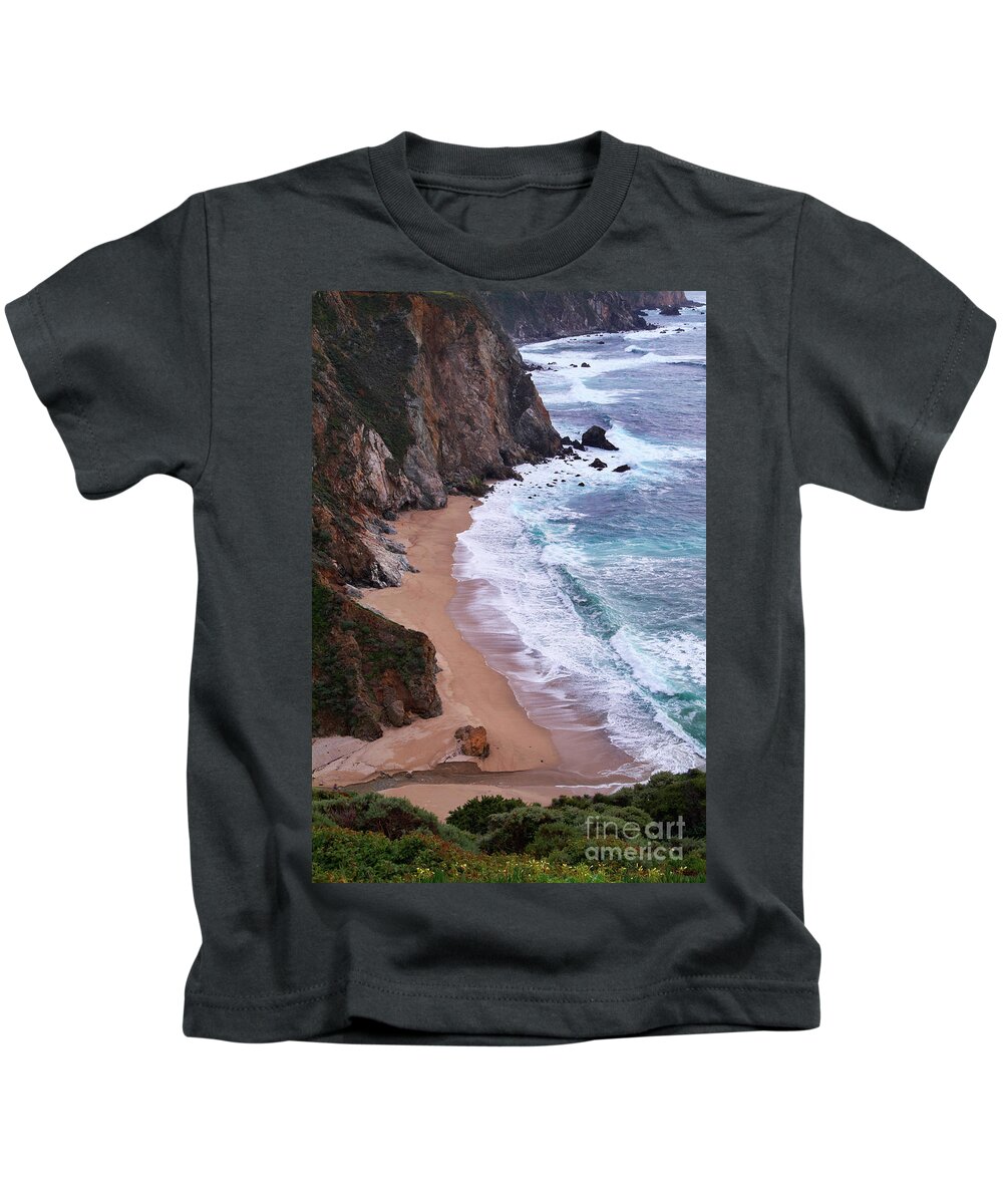 Big Sur Kids T-Shirt featuring the photograph Coastal View at Big Sur by Charlene Mitchell
