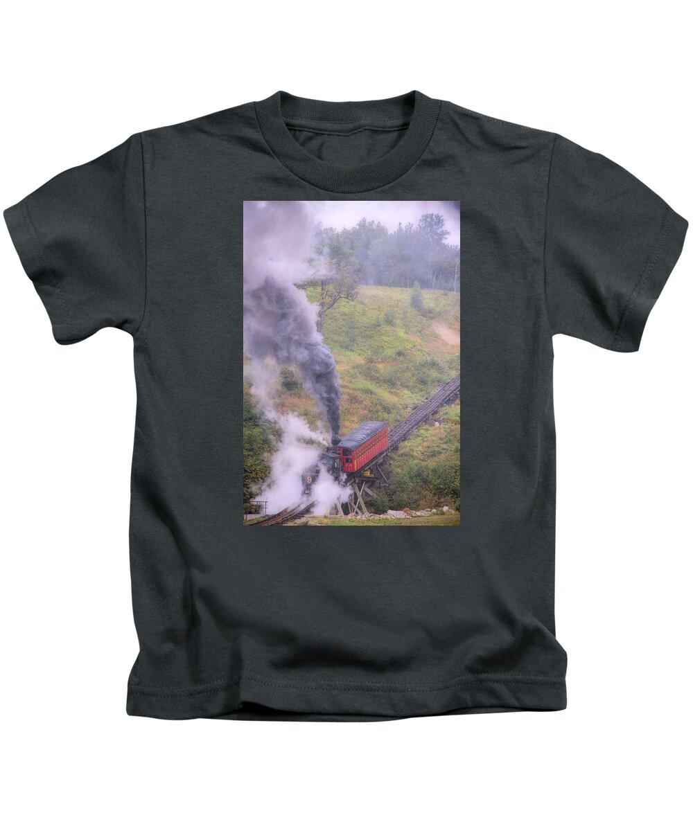Cog Kids T-Shirt featuring the photograph Cog Railway Car by Natalie Rotman Cote
