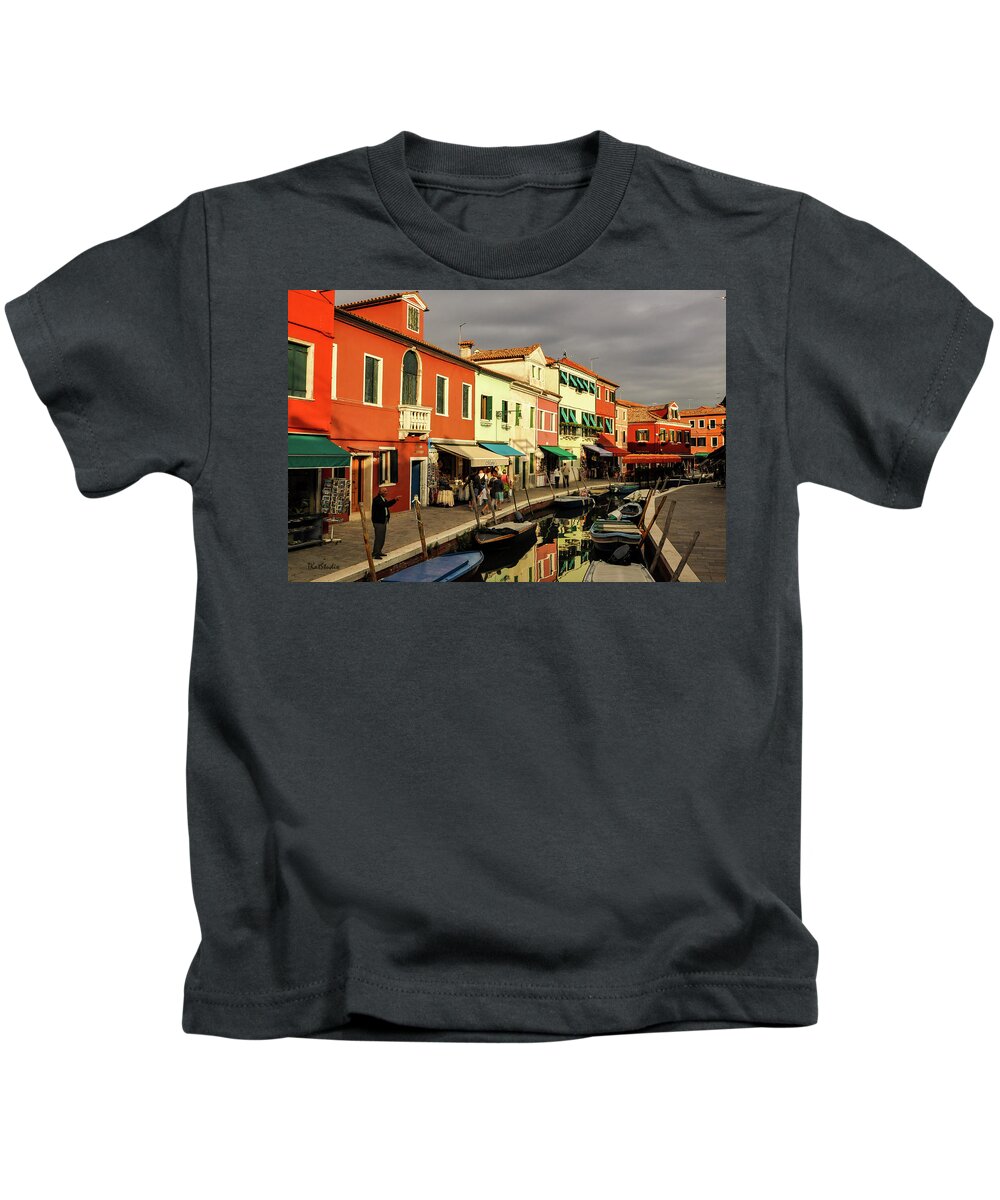 Burano Kids T-Shirt featuring the photograph Colorful Burano by Tim Kathka