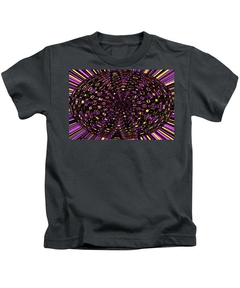 Colors And Squares Oval Abstract #2b Kids T-Shirt featuring the digital art Colors And Squares Oval Abstract #2b by Tom Janca